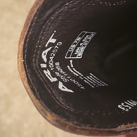 Ariat Women's Tan and Blue Patterned Ankle Booties - Picture 4 of 4